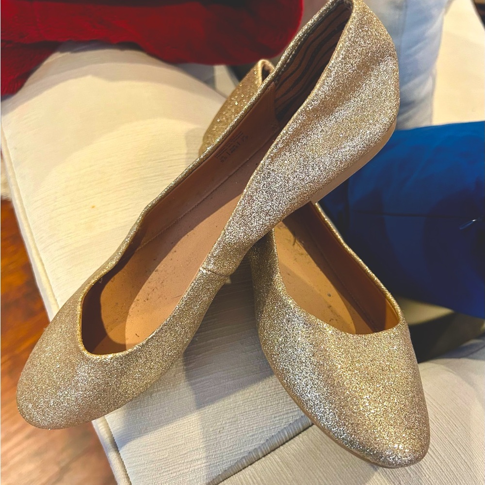 Mix No  6 Gold glitter sparkling ballet flats  - excellent condition